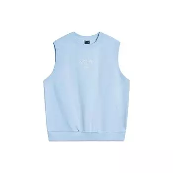 Li-Ning Выходные Молодежные Ретро Свободные Модные Повседневные Безрукавки Круглый Вырез Жилет Унисекс Топы Небесно-Голубые AVSU493-5 S