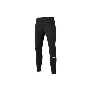 Li Ning Высокая талия Подтяжка ягодиц Узкие дышащие тренировочные брюки женские плавки черные YULT038-2 XL