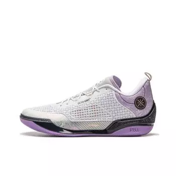 Li Ning Wade 808 4 ультрамодные удобные универсальные нескользящие износостойкие низкие баскетбольные кроссовки мужские белые фиолетовые ABAU065-3 43