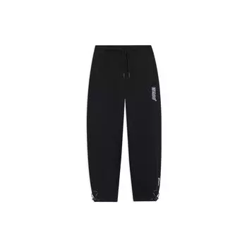 Li Ning Wade Dreamer Series однотонные эластичные теплые спортивные брюки с буквенным принтом на шнурке, унисекс, черные AKLSG25-1 M