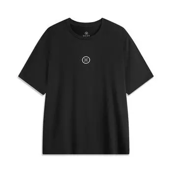 Li Ning Wade Series Буквенная футболка с круглым вырезом, удобная, дышащая, универсальная, с коротким рукавом, мужская, топы, черная ATSU567-2 XL