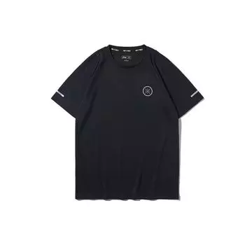 Li-Ning Wade Series Casual Crew Neck Knit Short Sleeve T-Shirt Men Tops Black AHSP447-1