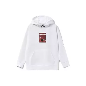 Li Ning Wade Series Casual Loose Pullover Long Sleeve Hoodie Men Hoodies White AWDR393-3 XXL