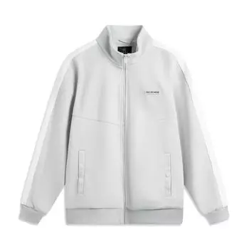 Li-Ning Wade Series Color Block Zipper Stand Collar Versatile Loose Jacket Men jackets Light-Gray AFDV525-2 L