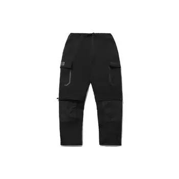 Li Ning Wade Series Declaration Theme Большие карманы Spliced Повседневные длинные брюки мужские низы черного цвета AKXR411-1 XL