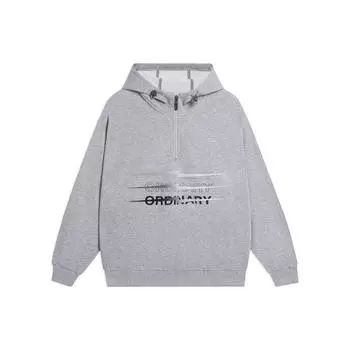 Li-Ning Wade Series Fleece Loose Hooded Sweatshirt Men sweatshirt Gray AWDSC53-3 M