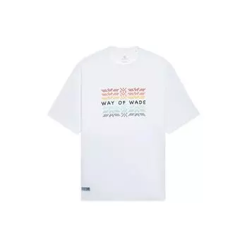 Li-Ning Wade Series Футболка с буквенным принтом и логотипом с круглым вырезом и короткими рукавами, топы унисекс, белые AHSS431-2 L