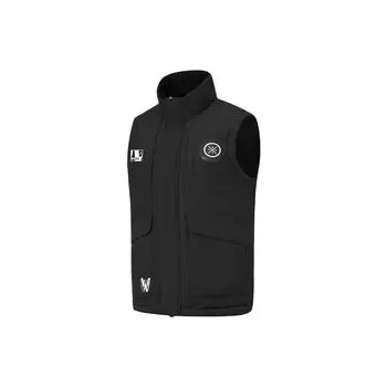 Li-Ning Водонепроницаемый теплый жилет Wade Series Label Letter Print для мужчин, черный AMRT025-1 M