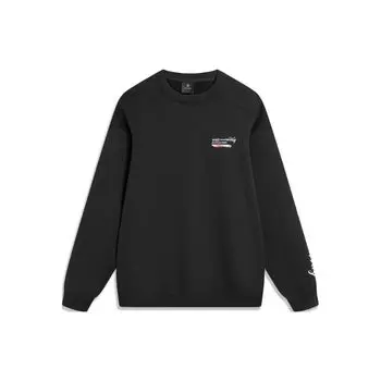 Li Ning Wade Series Letter Круглый вырез свитера Свободный свитшот унисекс свитшот черный AWDU001-1 M