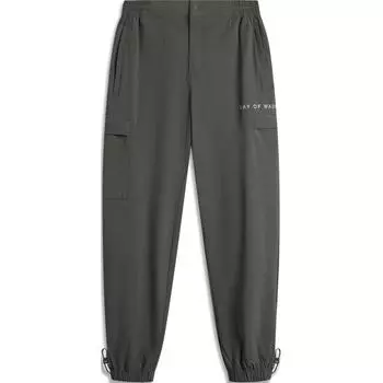 Li Ning Wade Series Letter Mid Waist Удобные дышащие универсальные повседневные брюки с манжетами для мужчин графитово-серые AKXU081-6 S