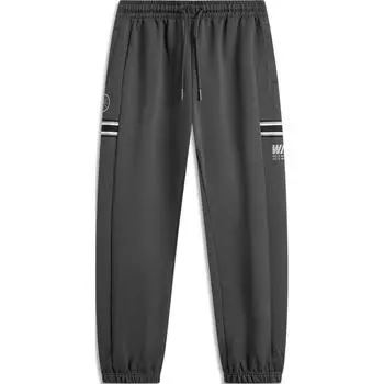 Li Ning Wade Series Letter Mid Waist Удобные дышащие универсальные зауженные трикотажные спортивные брюки мужские брюки темно-серого цвета AKLU211-7 M