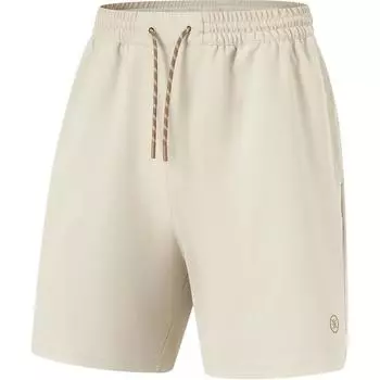 Li Ning Wade Series Letter Mid Waist Drawstring Удобные дышащие свободные прямые спортивные шорты мужские шорты овсяно-серого цвета AKYU005-3 XL