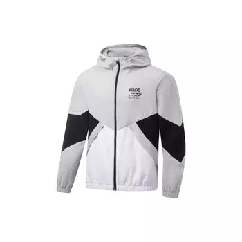 Li Ning Wade Series Letter Print приталенная спортивная куртка мужская куртка черная белая AFDT307-2 L