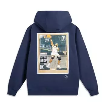 Li Ning Wade Series Letter Print Удобная дышащая универсальная повседневная толстовка с капюшоном Мужские толстовки Deep-Navy AWDUG87-1 XL