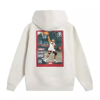 Li Ning Wade Series Letter Print Удобная дышащая универсальная повседневная толстовка с капюшоном Мужские толстовки Flower-Gray Tile-Gray AWDUG87-2 L