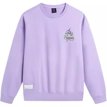 Li Ning Wade Series Letter Round Neck Удобная дышащая флисовая теплая толстовка Мужская толстовка Фиолетовая AWDU655-2 L