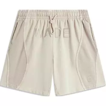 Li Ning Wade Series Letter Splicing Mid Waist Удобные дышащие прямые повседневные шорты мужские шорты Dusty-Gray AKSU127-7 M
