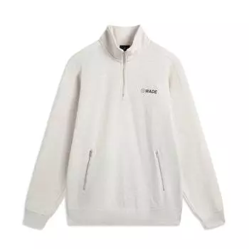 Li-Ning Wade Series Letter Stand Collar Comfortable Breathable Versatile Fleece Warm Sweatshirt Men sweatshirt Flower-Gray Tile-Gray AWDV041-6 M