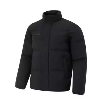 Li-Ning Wade Series Letter Zipper Stand Collar Comfortable Breathable Versatile Casual Down Jacket Men Jacket Black AYMU557-1 2XL