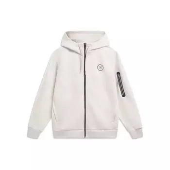 Li Ning Wade Series Logo Print Reflective Hoodie Men Hoodies Flower-Gray Tile-Gray AWDT145-6 XXL