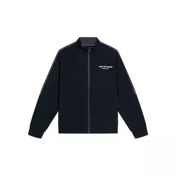 Li-Ning Спортивная толстовка Wade Series с длинным рукавом и воротником-стойкой, цветные блоки, мужская толстовка, черная AWDS805-1 S