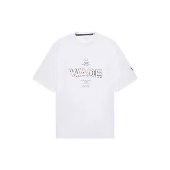 Li-Ning Футболка Wade Series Minimalist Letter Print Round Neck Casual Short Sleeve Футболка мужская белая AHSS435-2 XXL