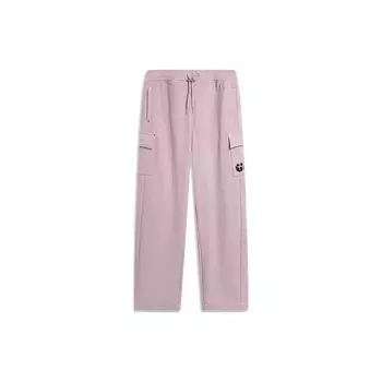 Li Ning Wade Series однотонные прямые свободные трикотажные повседневные брюки мужские низы сланцево-фиолетовый AKXT793-1 L