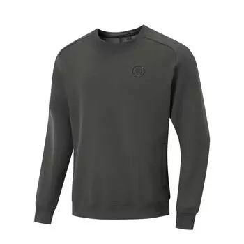 Li Ning Wade Series однотонный круглый вырез удобный дышащий универсальный повседневный спортивный свитшот мужской свитшот графитово-серый AWDU873-1 L