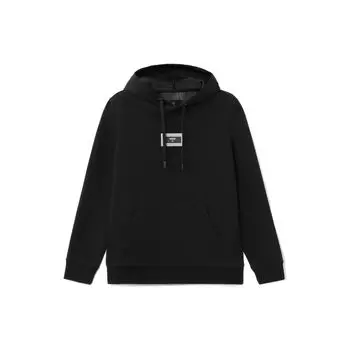 Li-Ning Плюшевый светоотражающий пуловер серии Wade, мужская толстовка с капюшоном, черная, AWDR795-1 XL