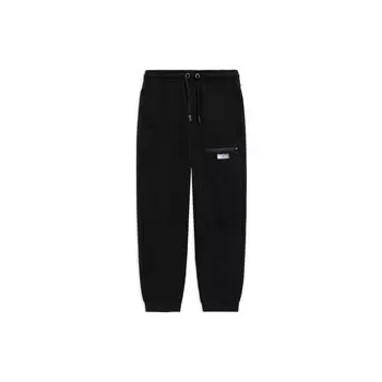 Li-Ning Wade Series, повседневные однотонные спортивные спортивные штаны с завязками на талии, мужские брюки черного цвета AKLS373-1
