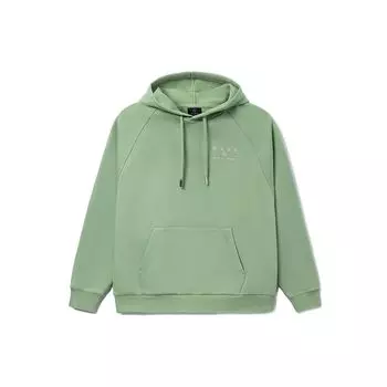 Li Ning Wade Series Повседневный флисовый свободный пуловер с капюшоном Унисекс толстовки Базилико-зеленый AWDR799-7 XL