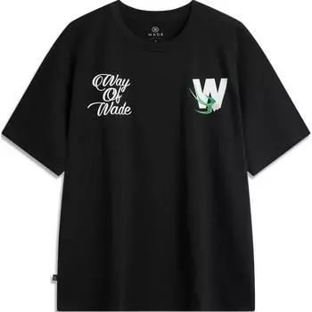 Li-Ning Wade Series Printed Letter Crew Neck Comfortable Breathable Short Sleeve T-Shirt Men Tops Black AHSUB23-4 XL