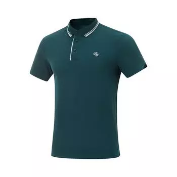 Li Ning Wade Series Простая Удобная Полосатая Универсальная Повседневная Толстовка с Коротким Рукавом Мужские Рубашки Поло Темно-Рифово-Зеленый APLV007-3 M