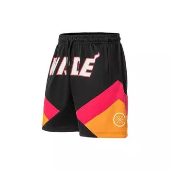 Li-Ning Wade Series, прямые повседневные шорты с контрастным буквенным принтом, мужские брюки, черный, красный, AAPS041-9 XL