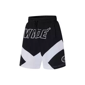Li-Ning Wade Series, прямые повседневные шорты с контрастным буквенным принтом, мужские брюки, черный, белый цвет, AAPS041-5 S