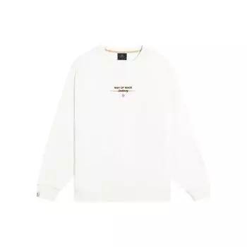 Li-Ning Wade Series, пуловер с длинными рукавами и принтом логотипа, мужские топы, белый AWDSC41-8 XXL