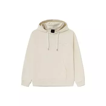 Li-Ning Wade Series с алфавитным узором плюс бархатный свободный пуловер с капюшоном, зимние топы унисекс, белые AWDS115-6 S