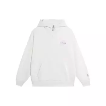 Li-Ning Wade Series с буквенным принтом, спортивный пуловер с капюшоном, мужские топы, белый, AWDS811-2 L