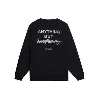Li-Ning Wade Series с логотипом и принтом, плюшевая флисовая толстовка с круглым вырезом и длинными рукавами, мужская толстовка, черная AWDSC41-1 M