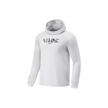 Li-Ning Wade Series с логотипом и принтом на флисовой подкладке, облегающий пуловер с капюшоном, мужская толстовка с капюшоном, цветочно-серый, речной, каменно-серый, AWDT917-2 XL
