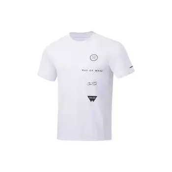 Li-Ning Wade Series с логотипом и быстросохнущей футболкой с короткими рукавами, мужские топы, белые ATST237-2 S