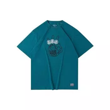 Li-Ning Wade Series Свободная футболка с коротким рукавом и круглым вырезом, мужские топы, зеленая стрекоза AHSQ487-3 XL