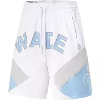 Li Ning Wade Series свободные прямые повседневные шорты средней талии мужские шорты белые синие AAPT019-2 L
