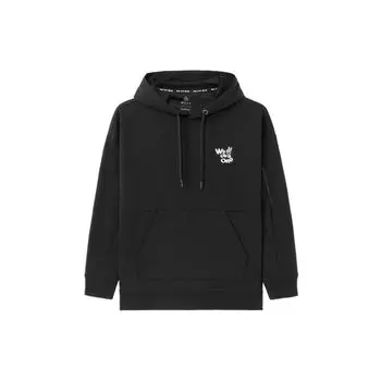 Li-Ning Wade Series Свободный пуловер с капюшоном и принтом «Любовь» и буквами «Любовь», топы унисекс, черный цвет, AWDS113-8