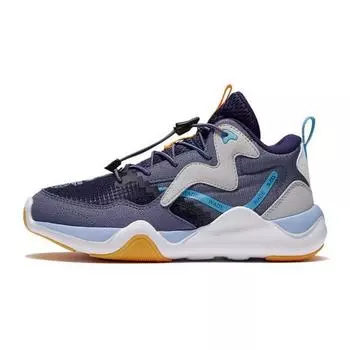 Li Ning Wade Sign 2 Удобные универсальные нескользящие амортизирующие прочные отскочивающие детские повседневные туфли Детские повседневные туфли звездно-синего цвета YKCS002-5 33