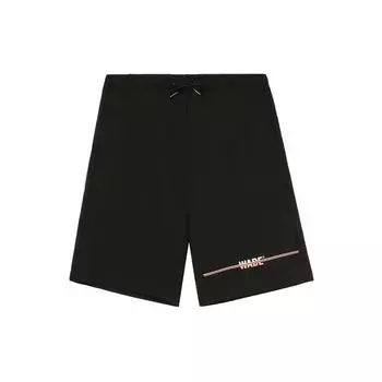 Li Ning Wade Sports Basketball Series Letter Print Sports Knit Shorts Men Shorts Black AKSR351-1 M