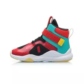Li Ning Wade Удобная прочная детская повседневная обувь с цветными блоками Детская повседневная обувь Красный Черный YKAP074-13 25