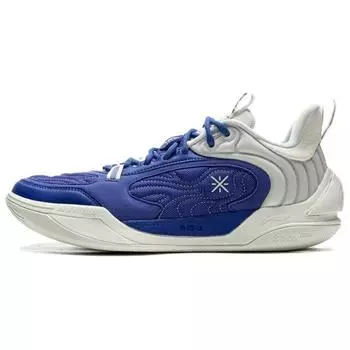Li Ning Wade Удобные Модные Универсальные Амортизирующие Износостойкие Низкие Баскетбольные Кроссовки Мужские кроссовки Синий Белый ABPV001-5 45