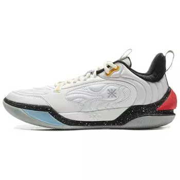 Li Ning Wade Удобные Модные Универсальные Амортизирующие Износостойкие Дышащие Низкие Баскетбольные Кроссовки Мужские кроссовки Белый ABPV001-2 43