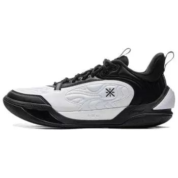 Li Ning Wade Удобные Модные Универсальные Амортизирующие Износостойкие Низкие Баскетбольные Кроссовки Мужские кроссовки Белый Черный ABPV001-1 41